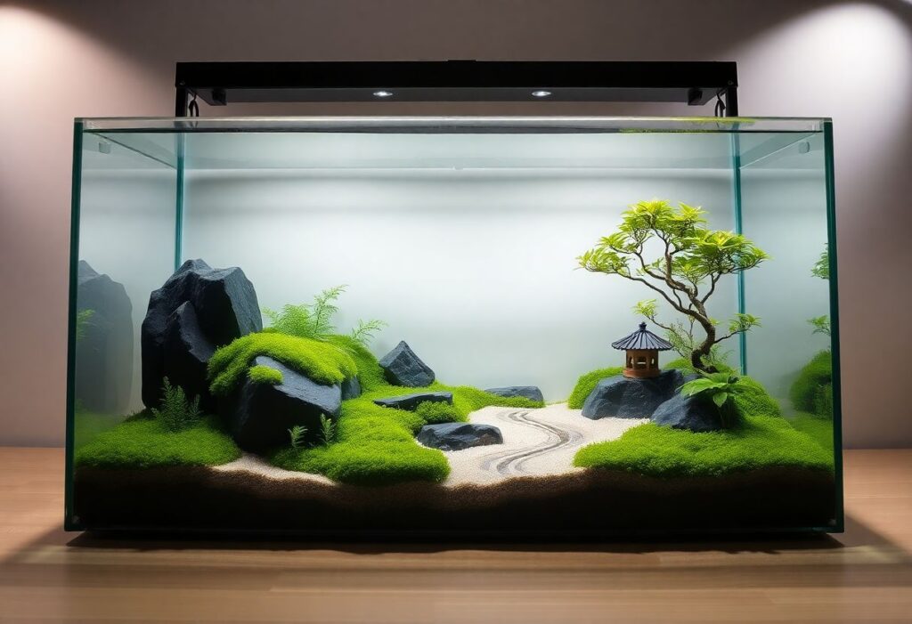 transformer un aquarium en jardin japonais