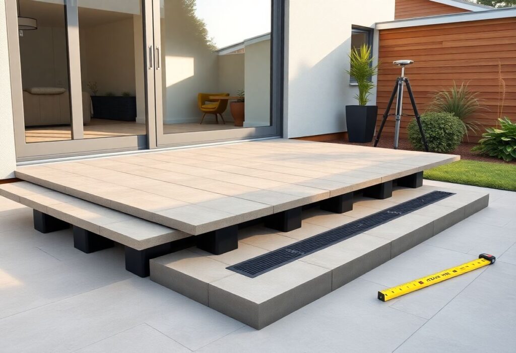 terrasse sur plot seuil de porte