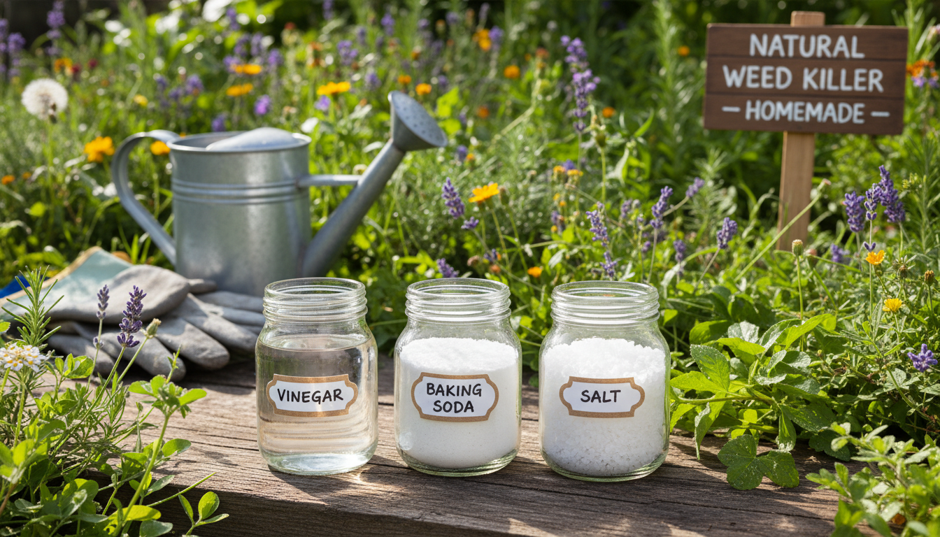 découvrez une recette simple et efficace de désherbant naturel à base de bicarbonate et vinaigre pour entretenir un jardin écologique sans produits chimiques.